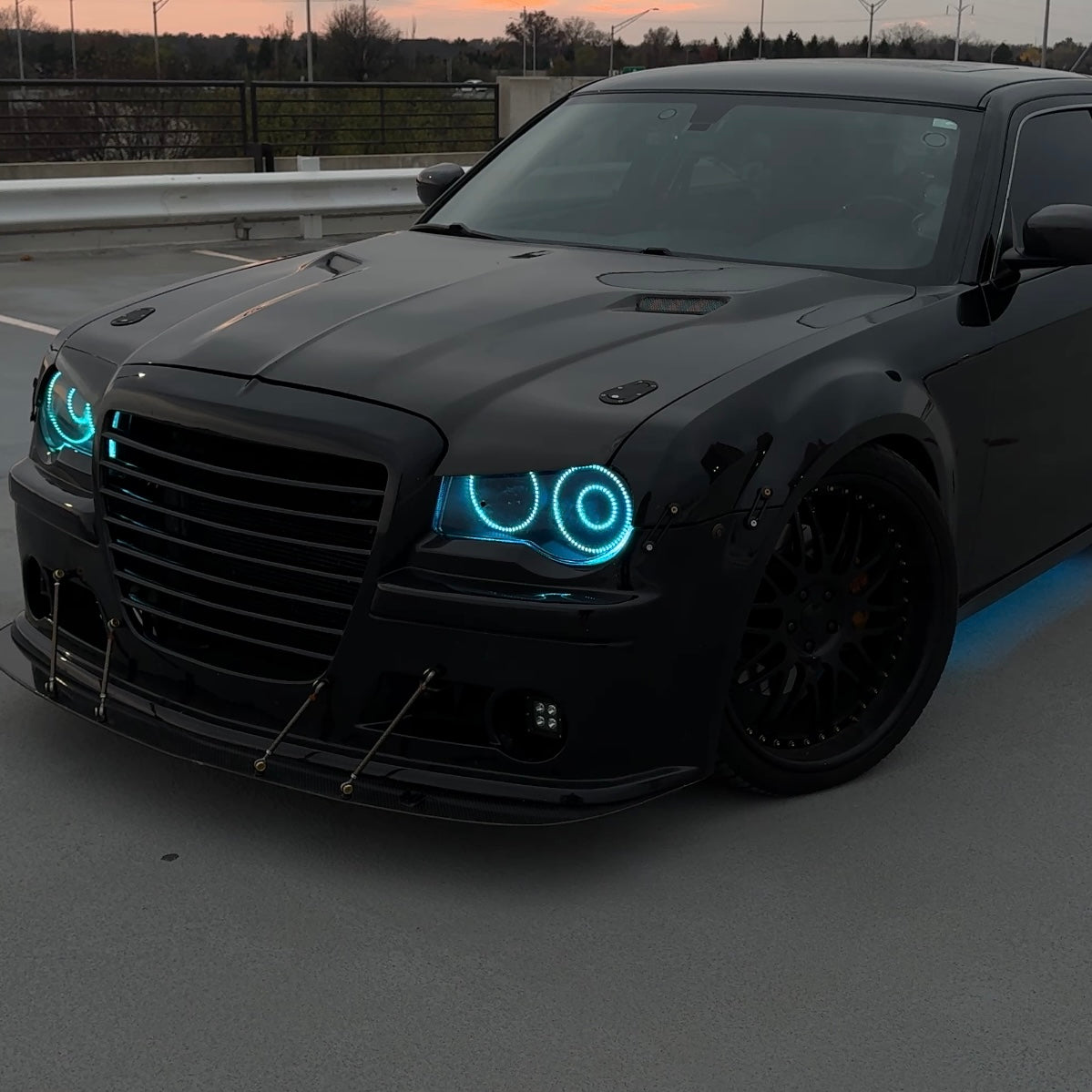 Blackops Autoworks 2005-2010 Chrysler 300 Carbon Fiber Challenger Style Hood W/Mad Eyes