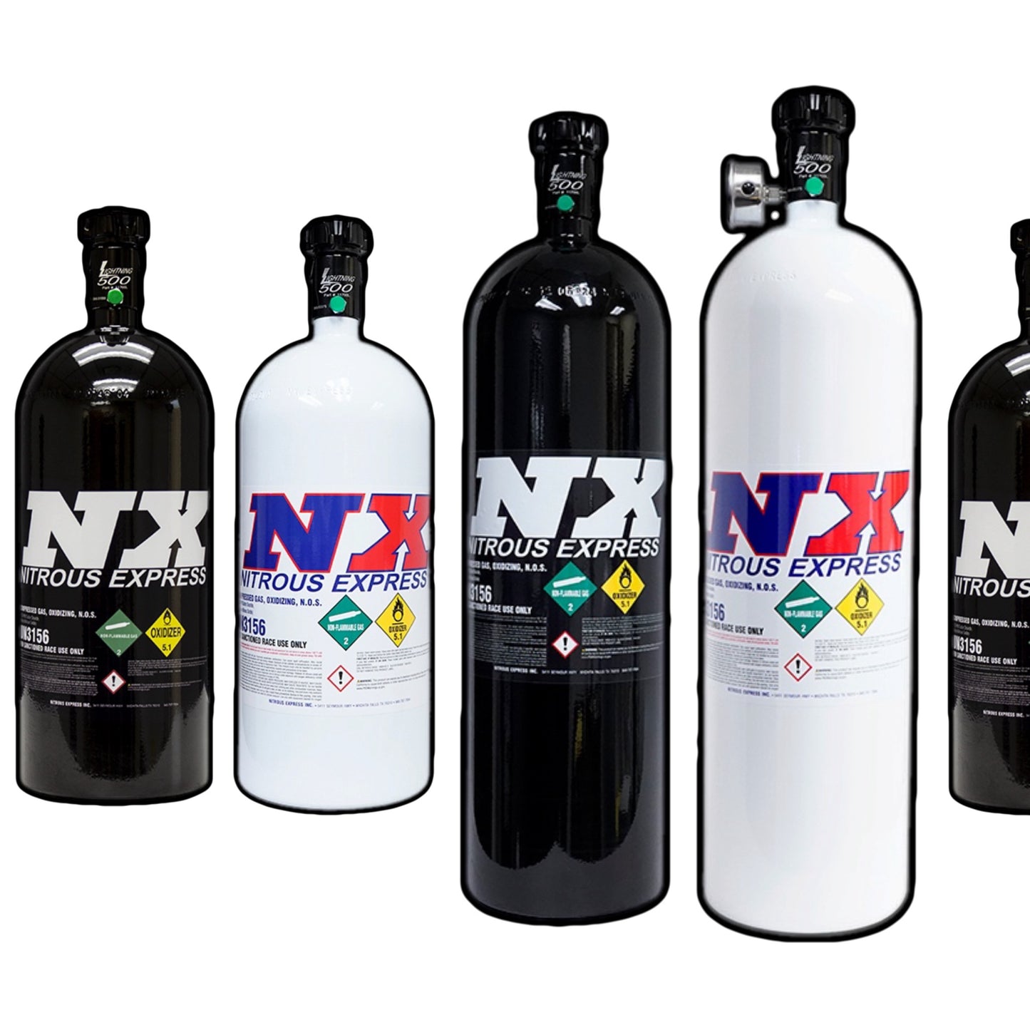 (Your Choice) Nitrous Express 10/15Lb Bottle w/Lightning 500 Valve