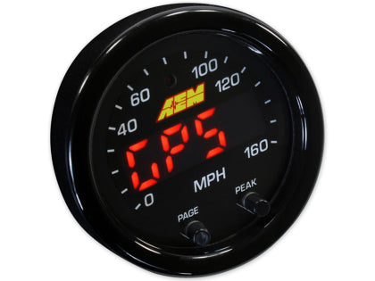 (SPEEDOMETER GAUGE) AEM X-Series 0-160 MPH Black Bezel w/ Black Face GPS Speedometer Gauge