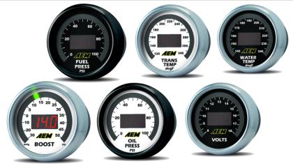 (VOLTAGE GAUGE) AEM 52mm Voltmeter Digital Gauge
